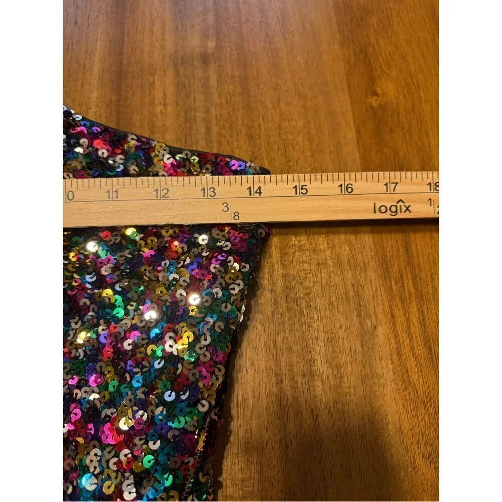 Women’s Sequin One Shoulder Cocktail Party Mini Dress Size XS Stretchy